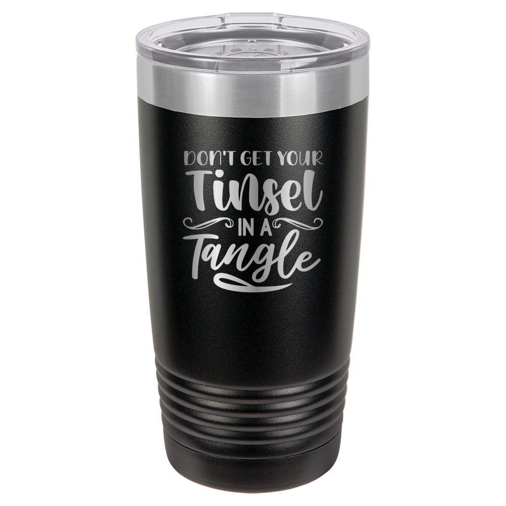 Don't Get Your Tinsel In A Tangle - 20oz Polar Camel Tumbler - Black image