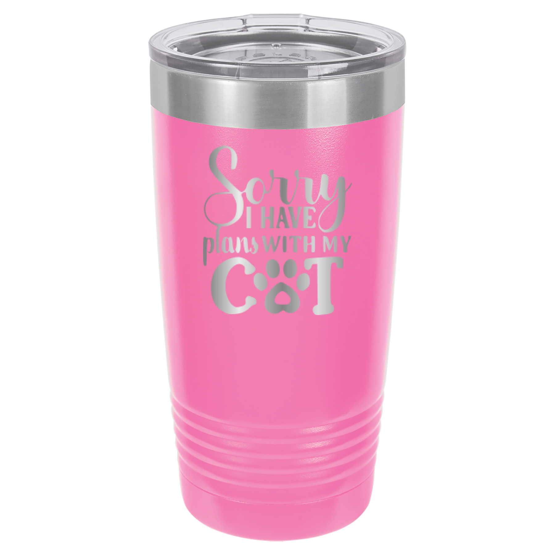 Sorry I Have Plans With My Cat - 20oz Polar Camel Tumbler - Pink image