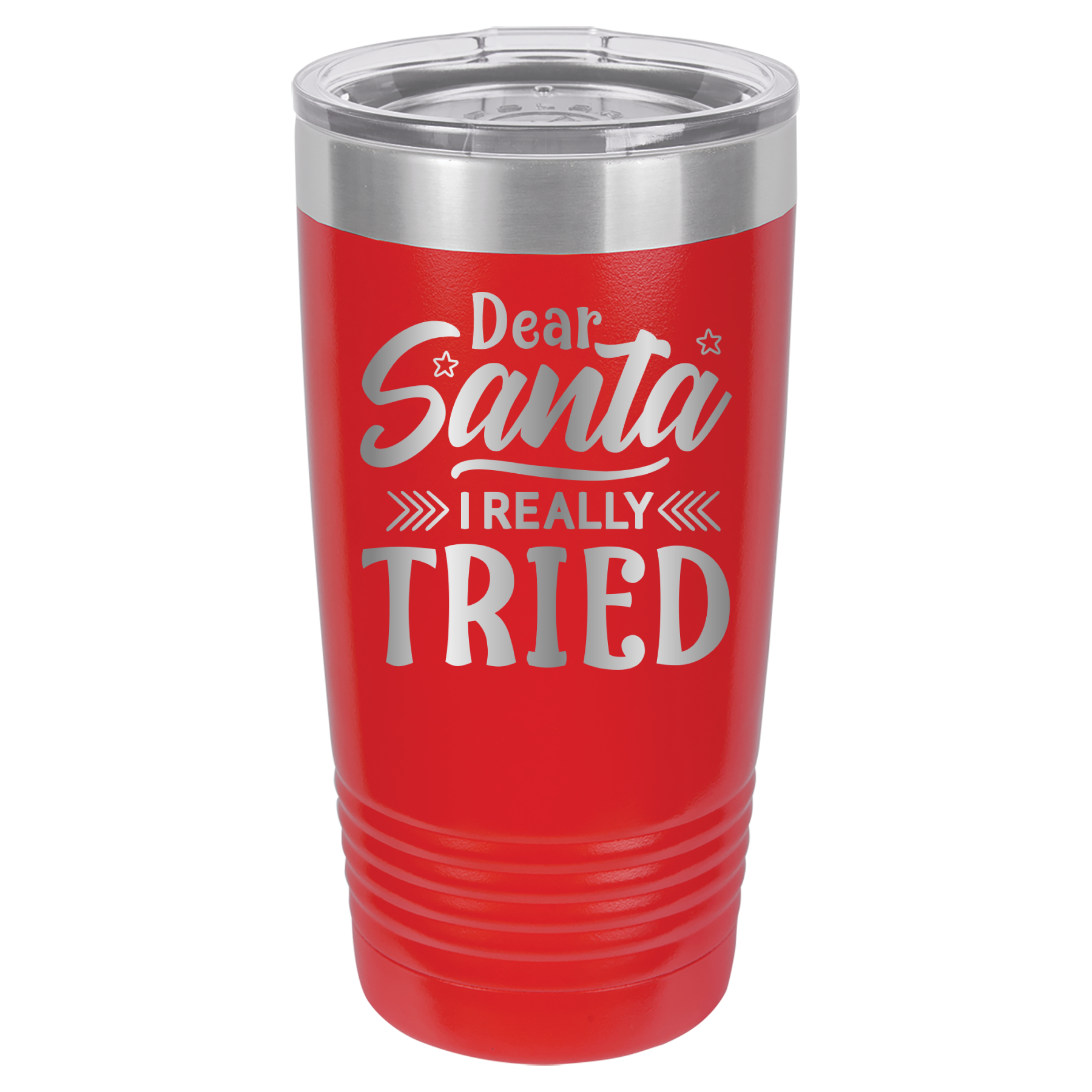 Dear Santa I Really Tried - 20oz Polar Camel Tumbler - Red image