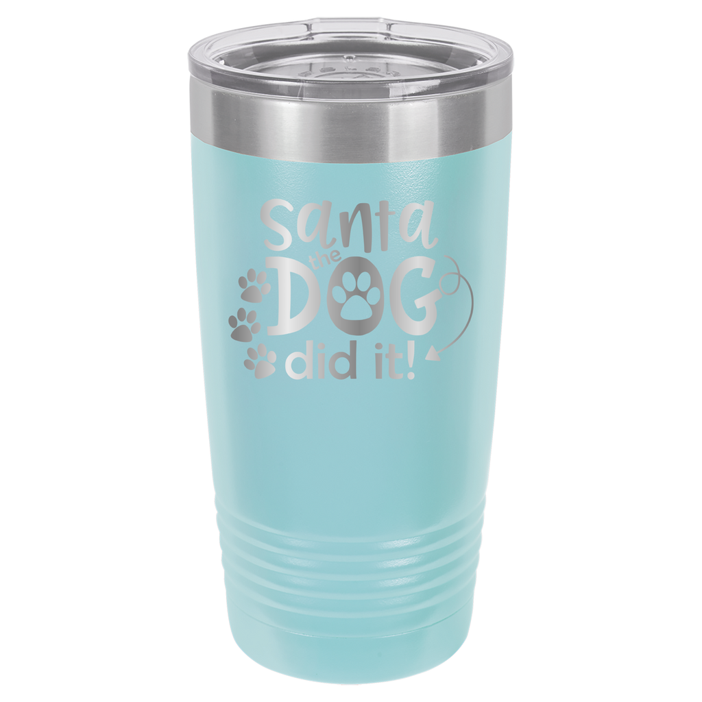 Santa, The Dog Did It - 20oz Polar Camel Tumbler - Light Blue image