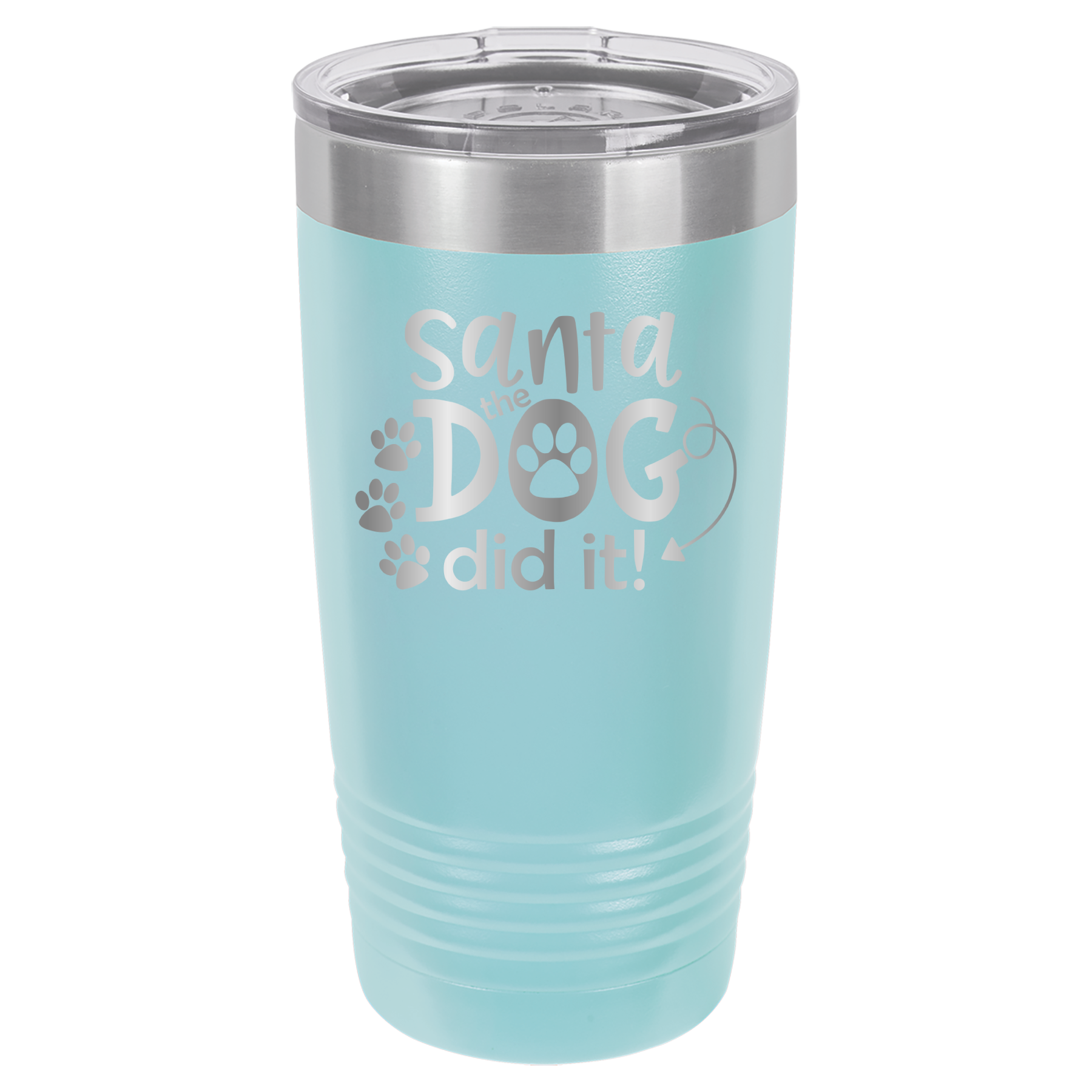 Santa, The Dog Did It - 20oz Polar Camel Tumbler - Light Blue image