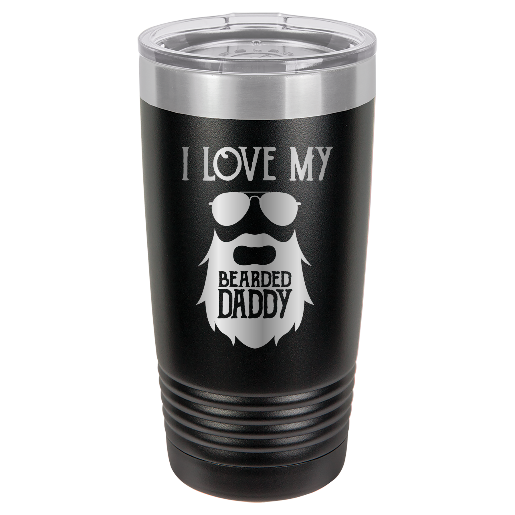 I Love My Bearded Daddy - 20oz Polar Camel Tumbler - Black image