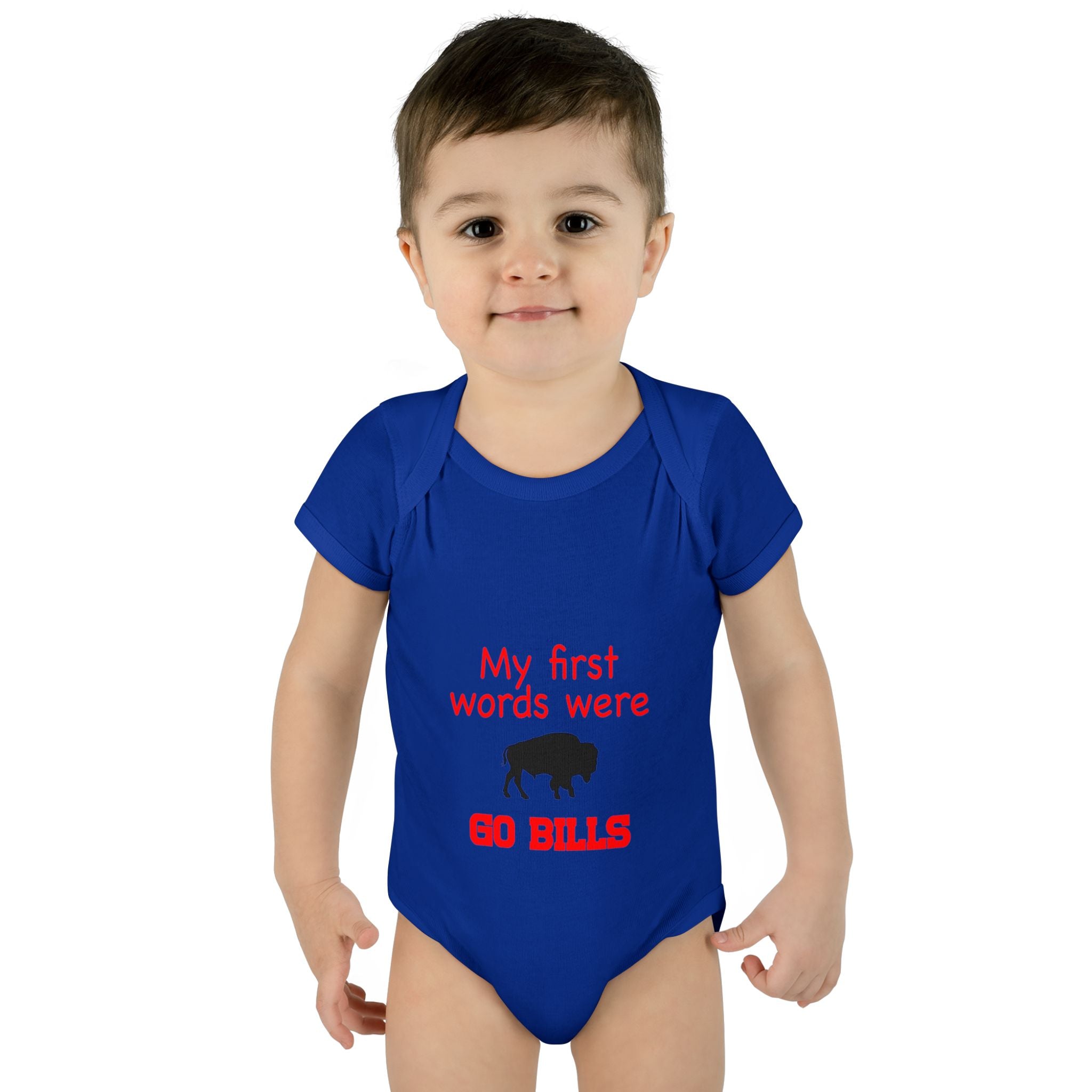 My First Words Were GO BILLS - Bills Mafia Infant Baby Rib Bodysuit