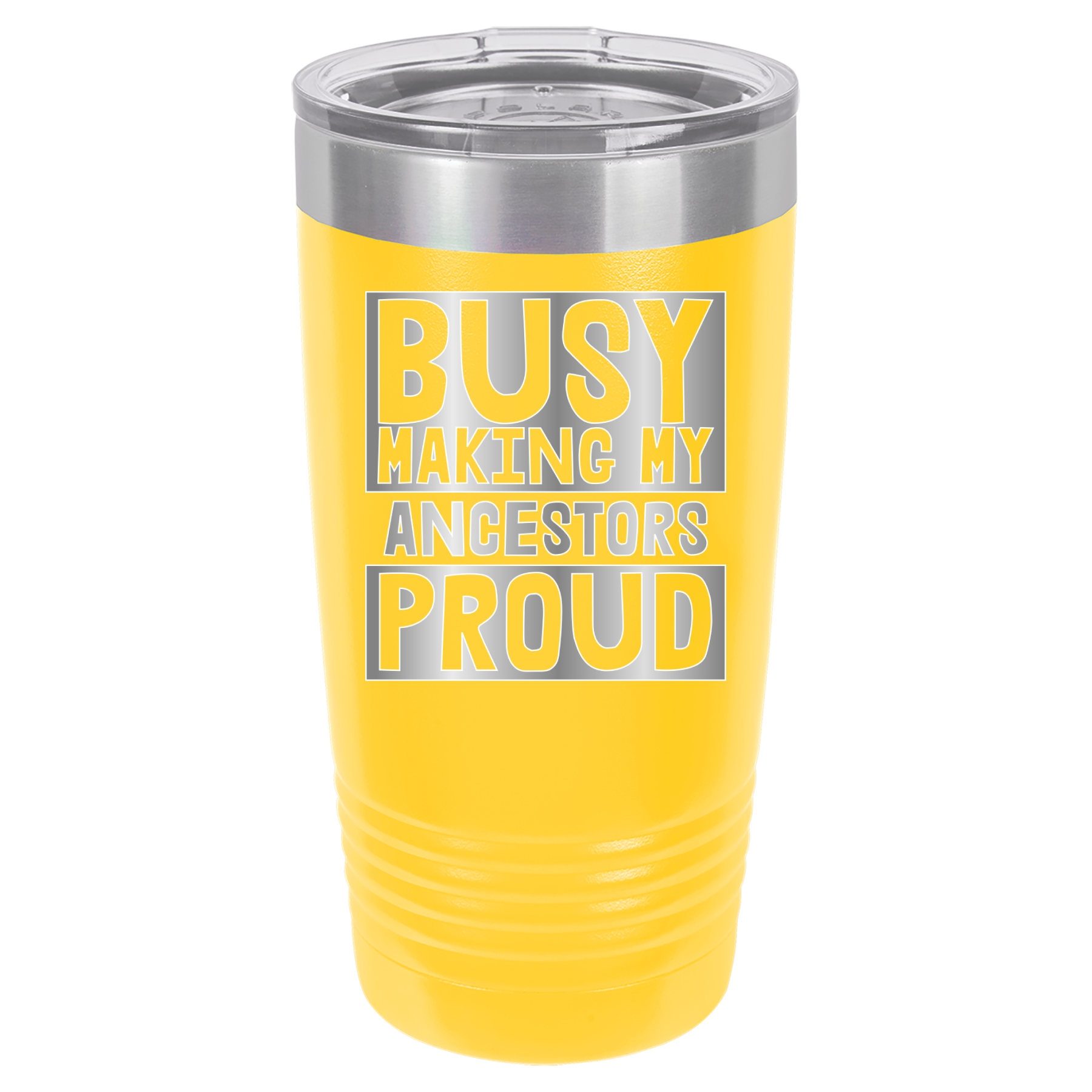 Busy Making My Ancestors Proud - 20oz Polar Camel Tumbler - Yellow image
