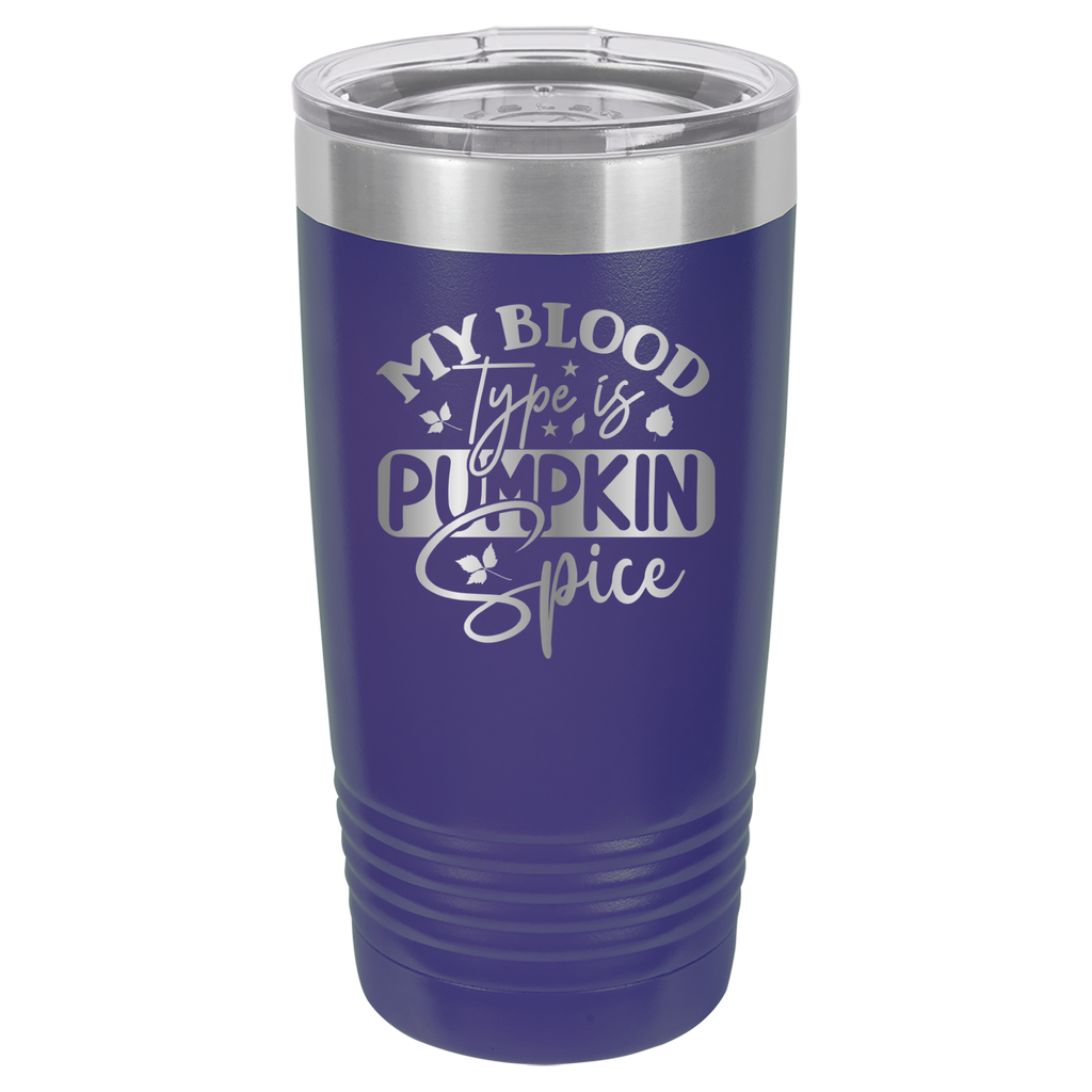 My Blood Type Is Pumpkin Spice - 20oz Polar Camel Tumbler - Purple image