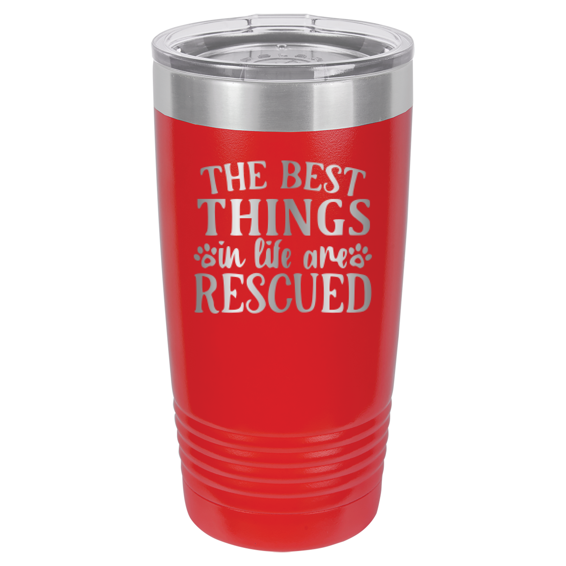 The Best Things In Life Are Rescued - 20oz Polar Camel Tumbler image 1