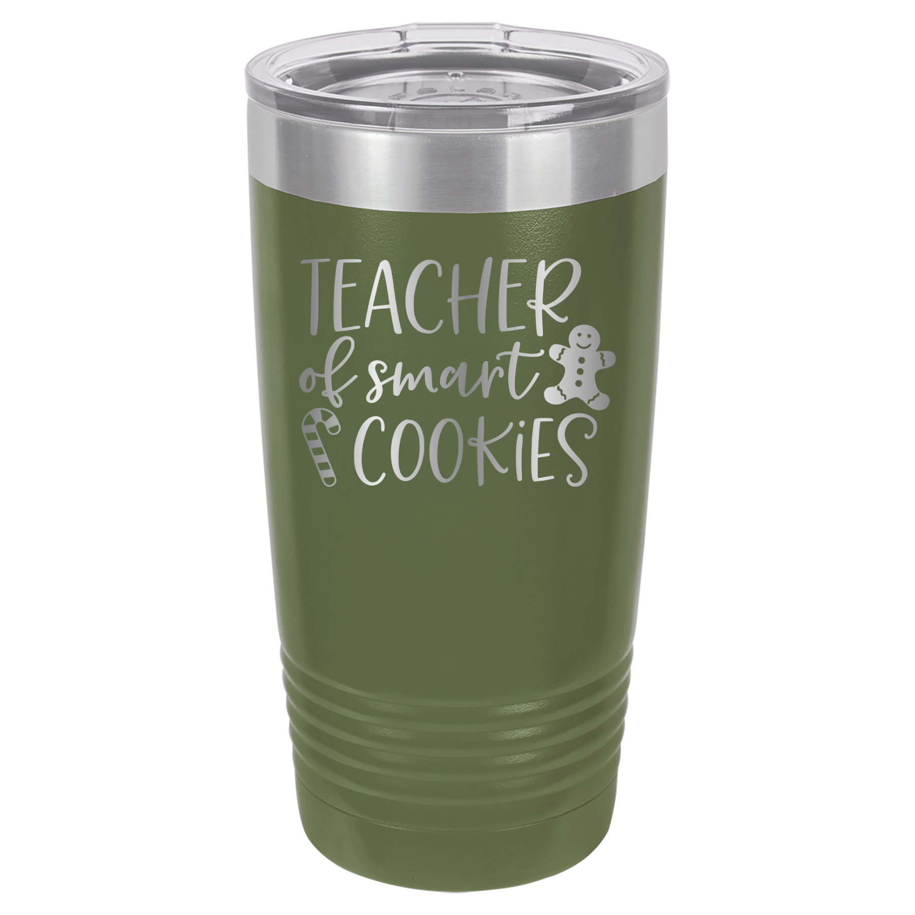 Teacher Of Smart Cookies - 20oz Polar Camel Tumbler - Olive Green image