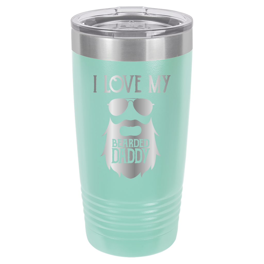 I Love My Bearded Daddy - 20oz Polar Camel Tumbler - Teal image