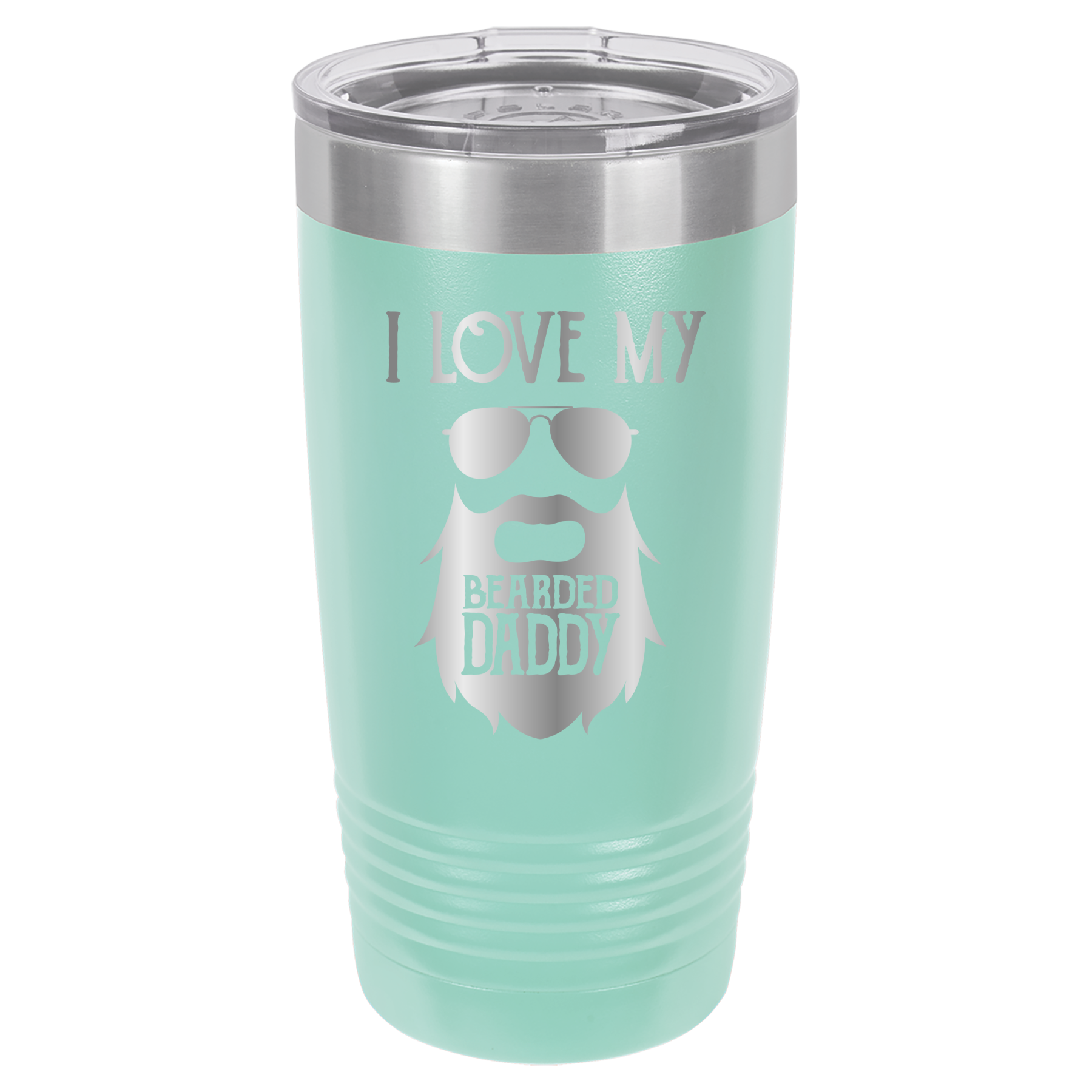 I Love My Bearded Daddy - 20oz Polar Camel Tumbler - Teal image