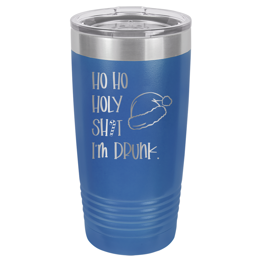 Ho Ho Holy Shit I'm Drunk - 20oz Polar Camel Tumbler - Royal Blue image
