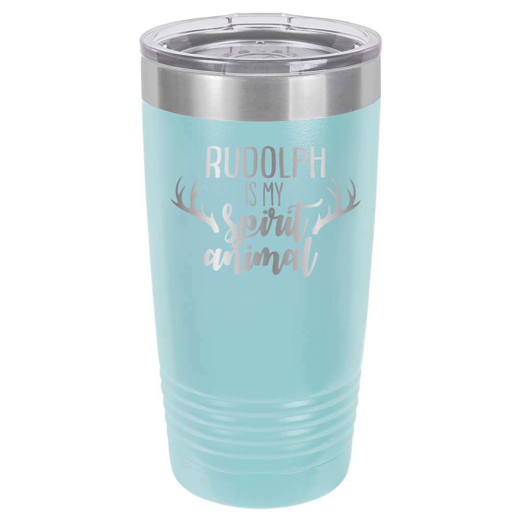 Rudolph Is My Spirit Animal - 20oz Polar Camel Tumbler - Light Blue image