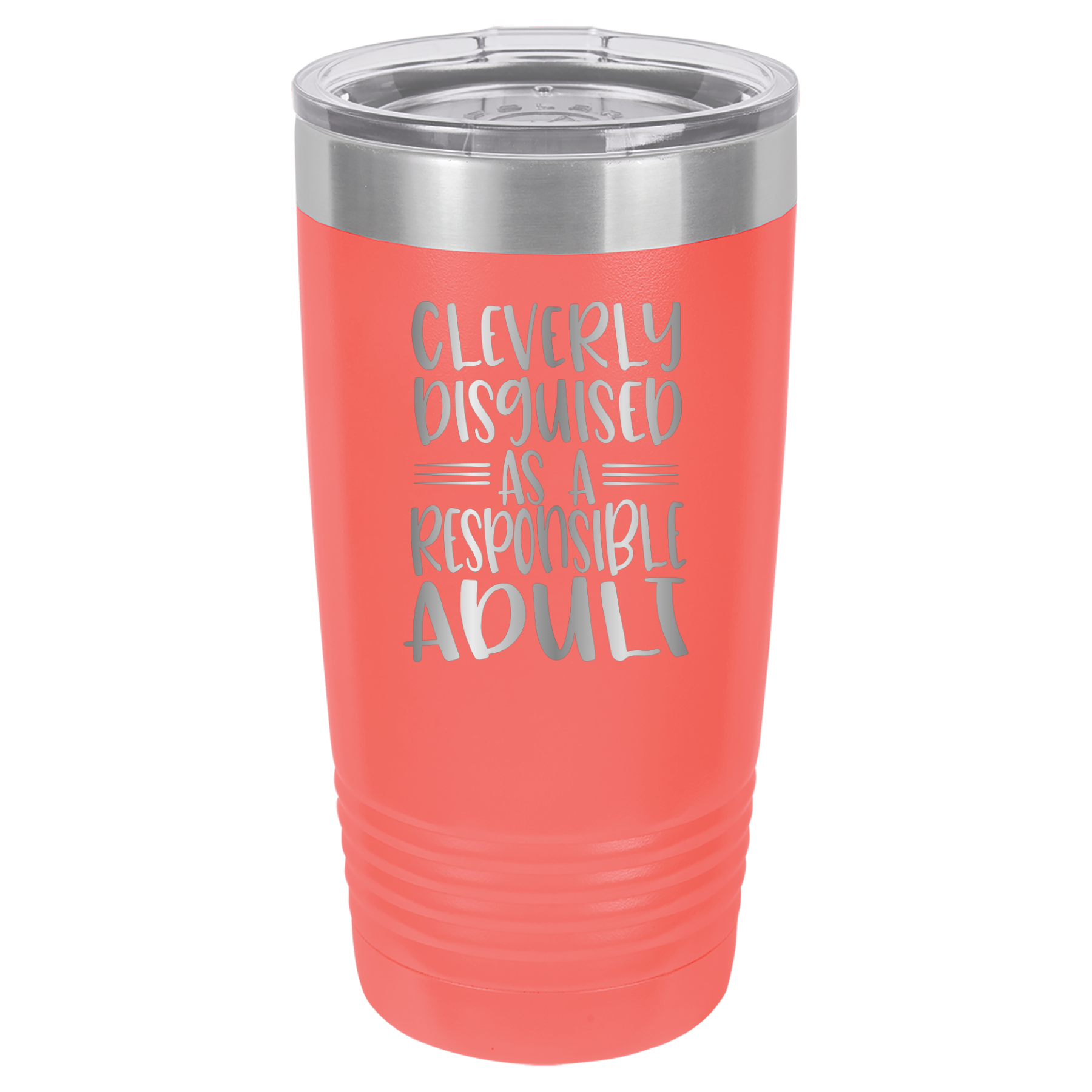 Cleverly Disguised As A Responsible Adult - 20oz Polar Camel Tumbler - Coral image