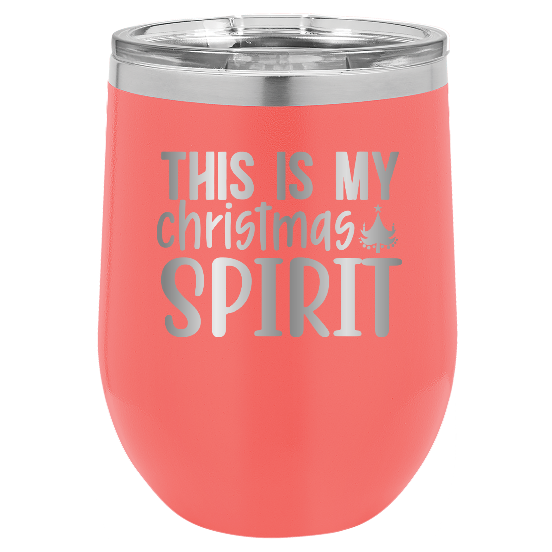 This Is My Christmas Spirit - 12oz Polar Camel Wine Tumbler - Coral image