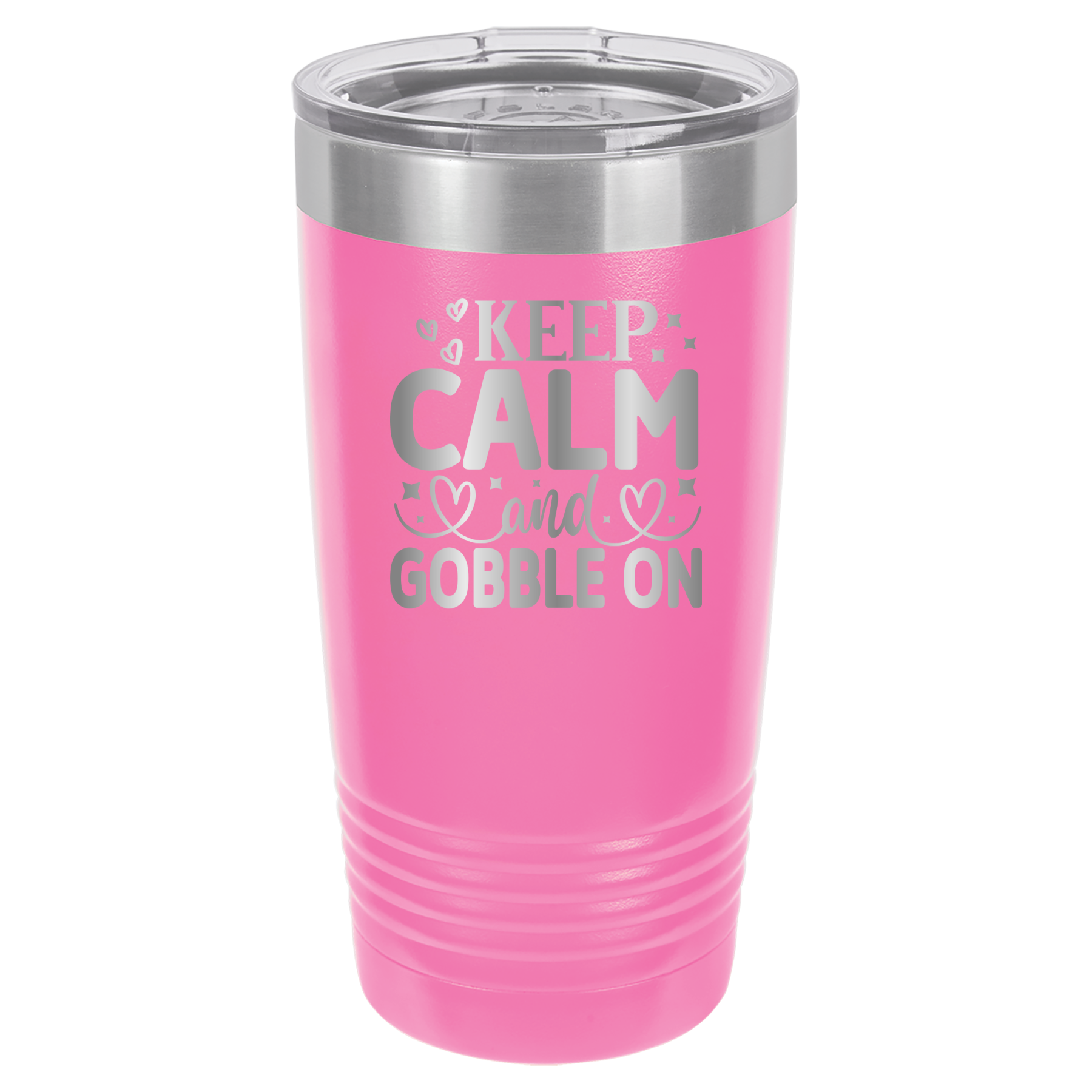 Keep Calm and Gobble On - 20oz Polar Camel Tumbler - Pink image