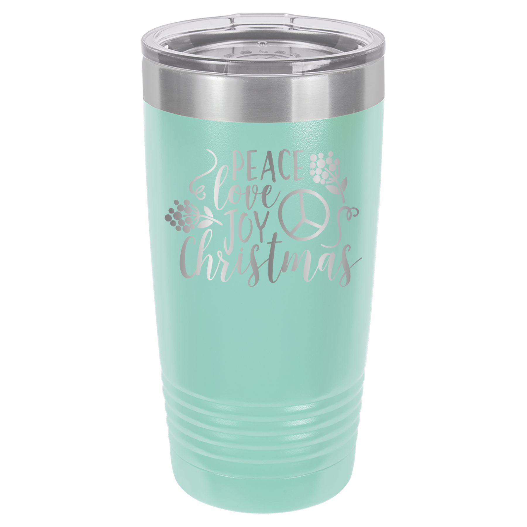 Peace Love Joy - Christmas - 20oz Polar Camel Tumbler - Teal image