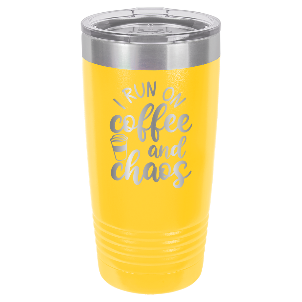I Run on Coffee and Chaos - 20oz Polar Camel Tumbler image 17