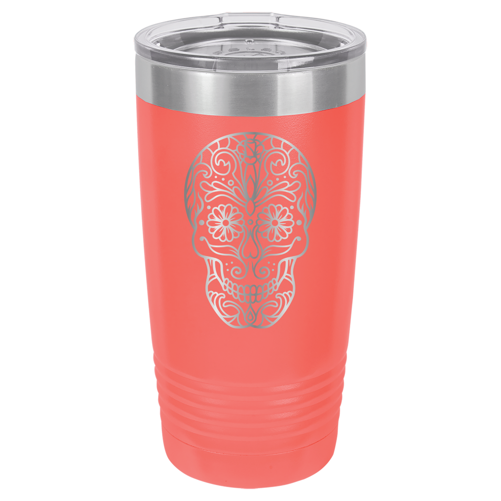 Sugar Skull - 20oz Polar Camel Tumbler - Coral image