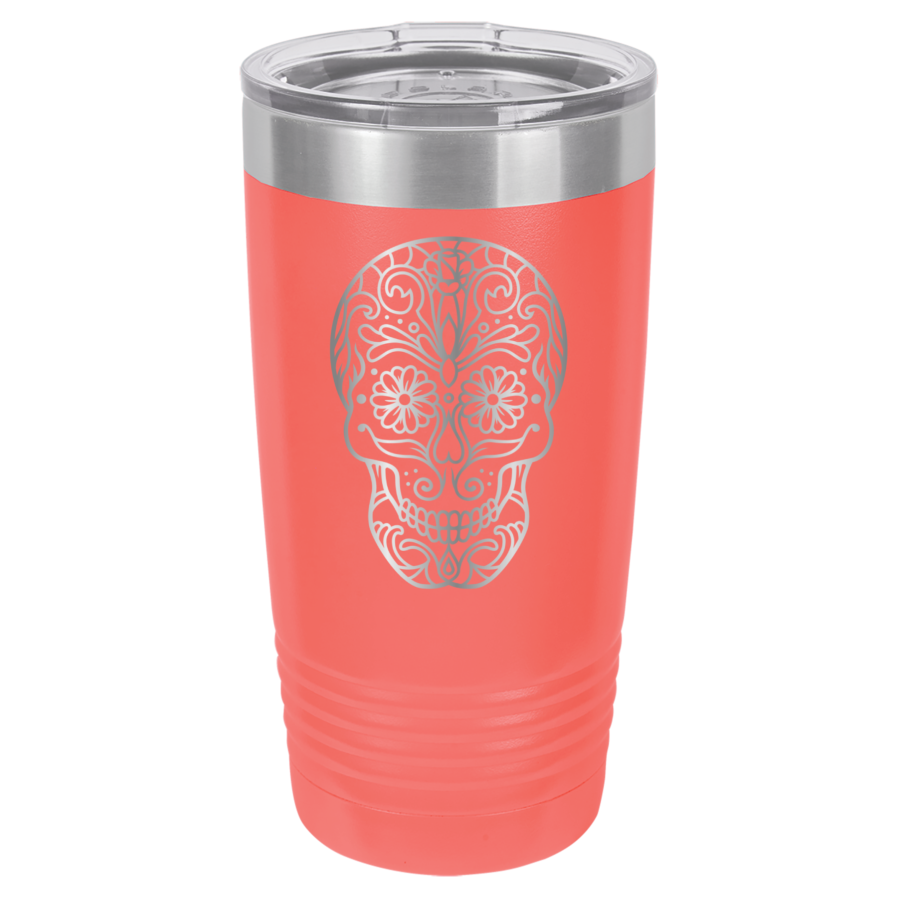 Sugar Skull - 20oz Polar Camel Tumbler - Coral image