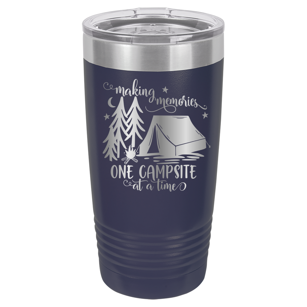 Making Memories One Campsite At A Time - 20oz Polar Camel Tumbler - Navy image