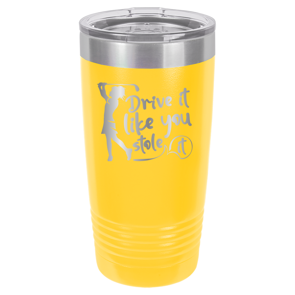 Drive It Like You Stole It (Female) - Golf - 20oz Polar Camel Tumbler - Yellow image