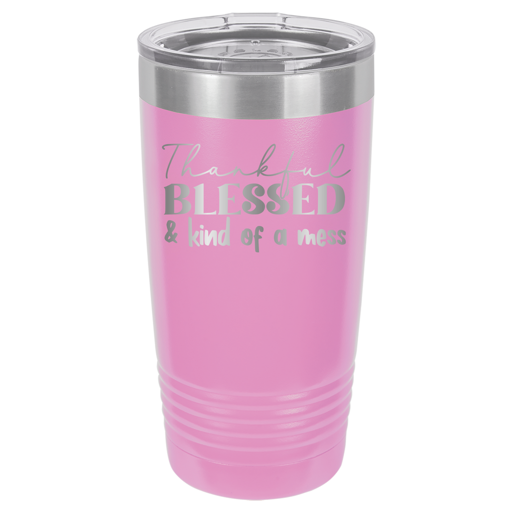 Thankful, Blessed, And Kind Of A Mess - 20oz Polar Camel Tumbler image 11