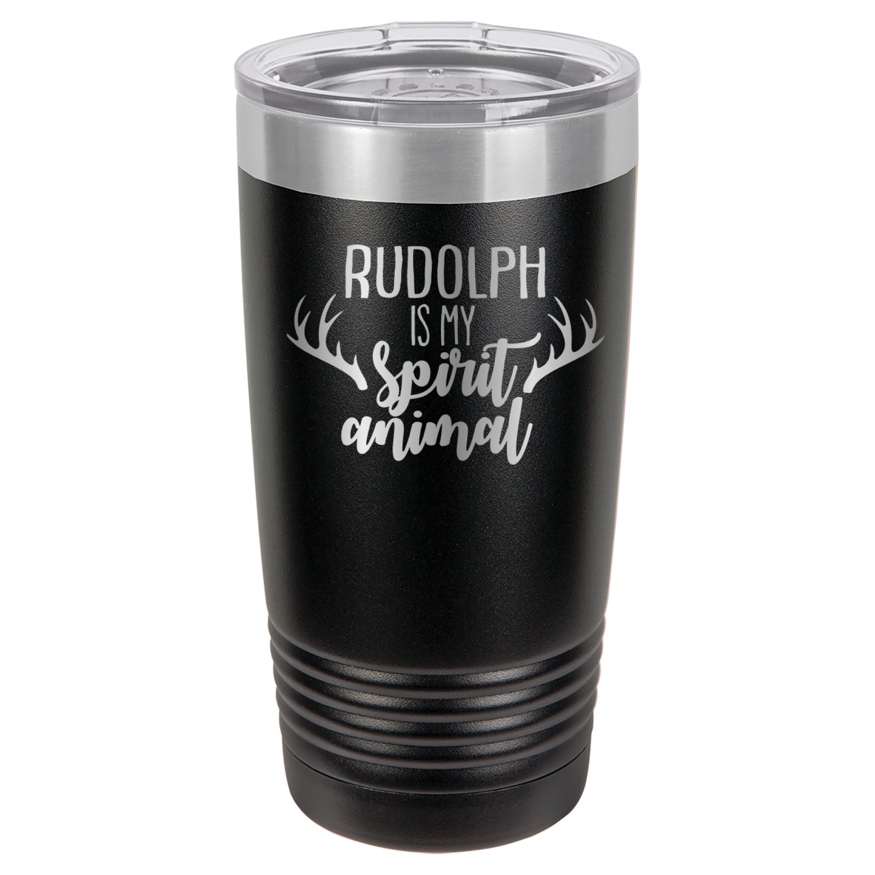 Rudolph Is My Spirit Animal - 20oz Polar Camel Tumbler - Black image