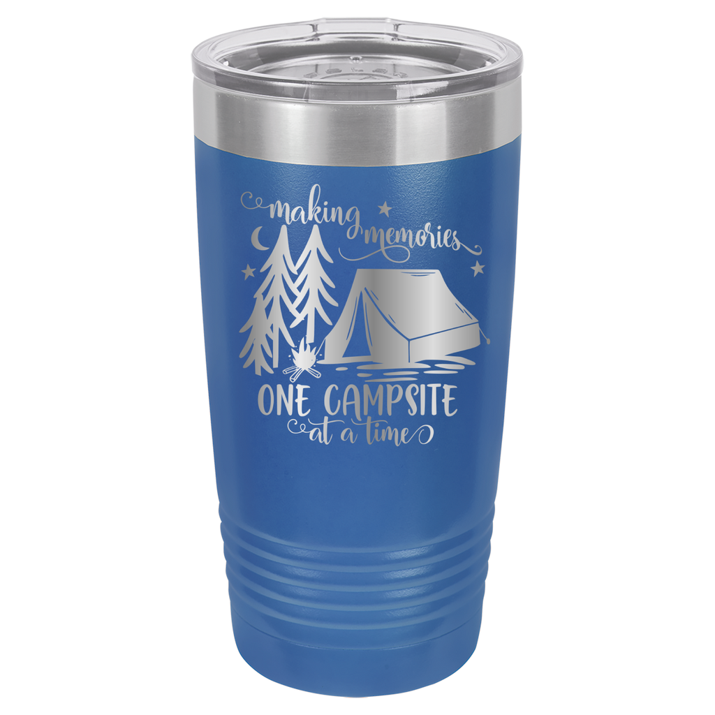 Making Memories One Campsite At A Time - 20oz Polar Camel Tumbler - Royal Blue image