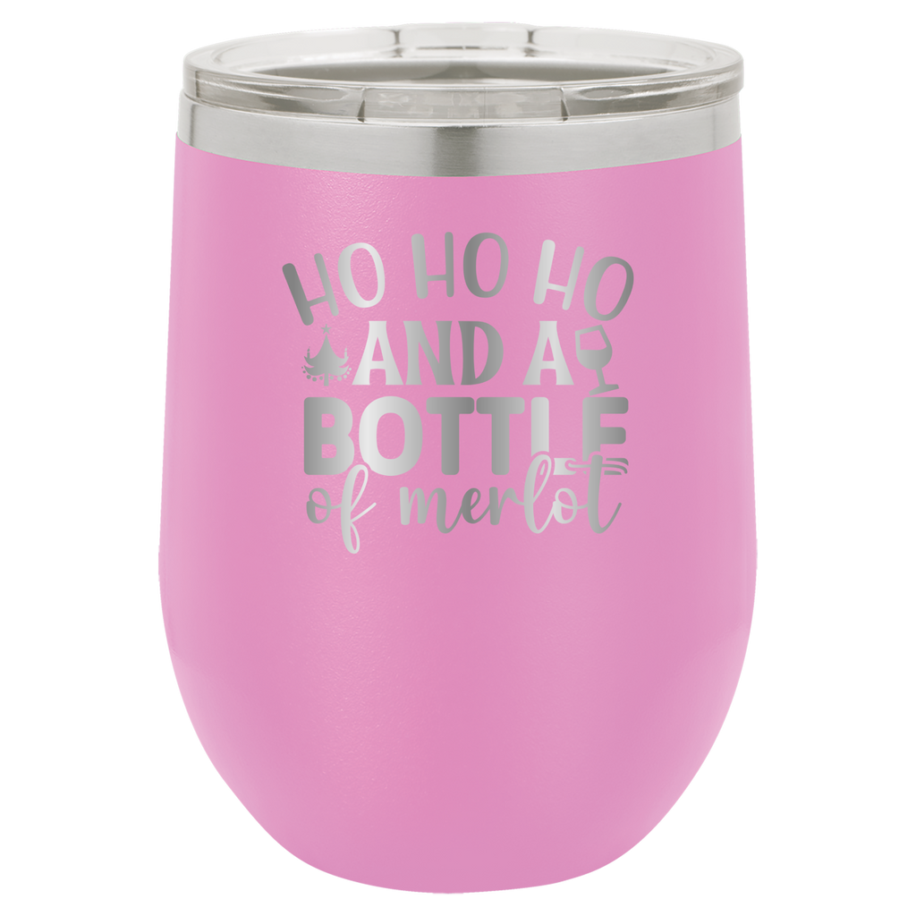 Ho Ho Ho And A Bottle of Merlot - 12oz Polar Camel Wine Tumbler image 10