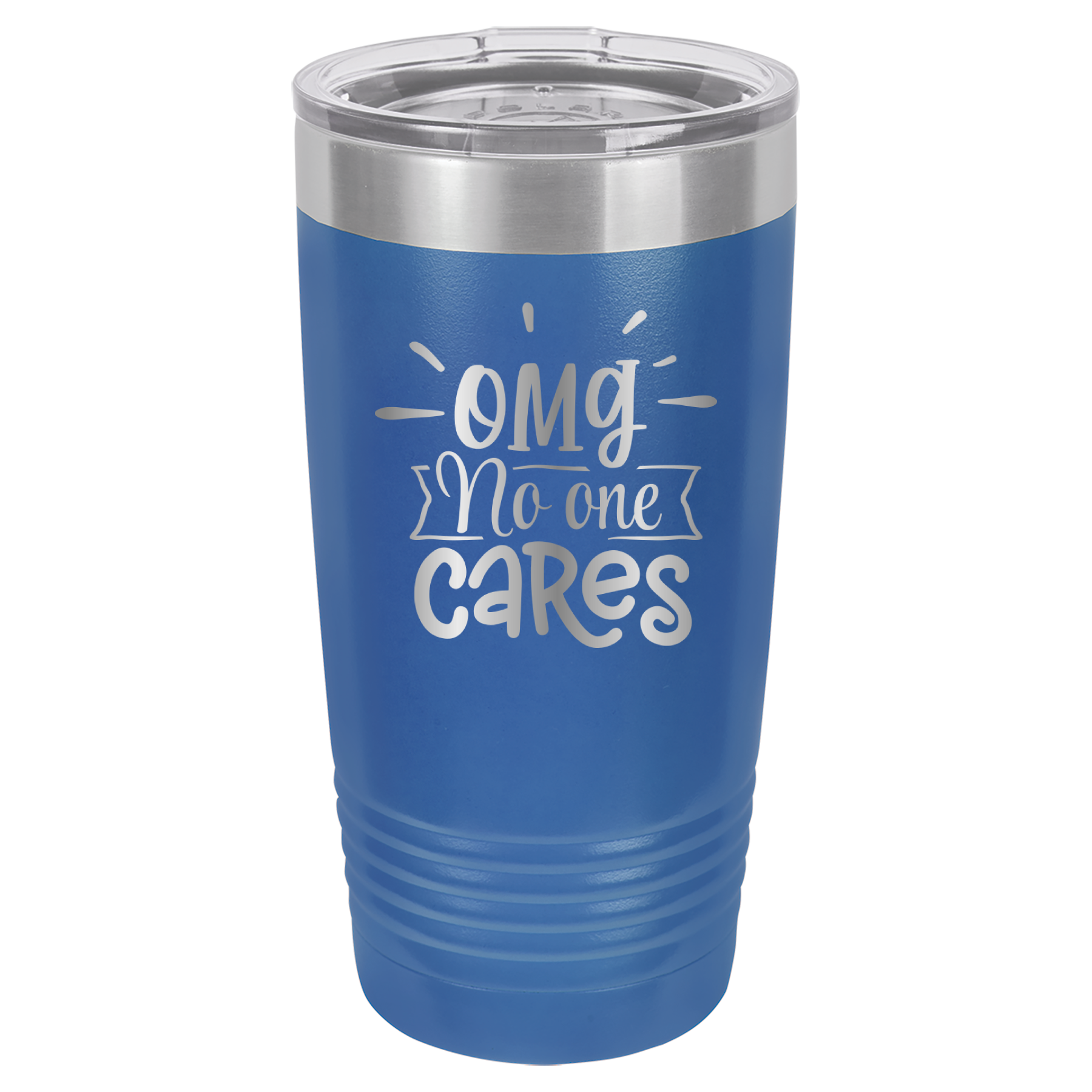 OMG No One Cares - 20oz Polar Camel Tumbler - Royal Blue image