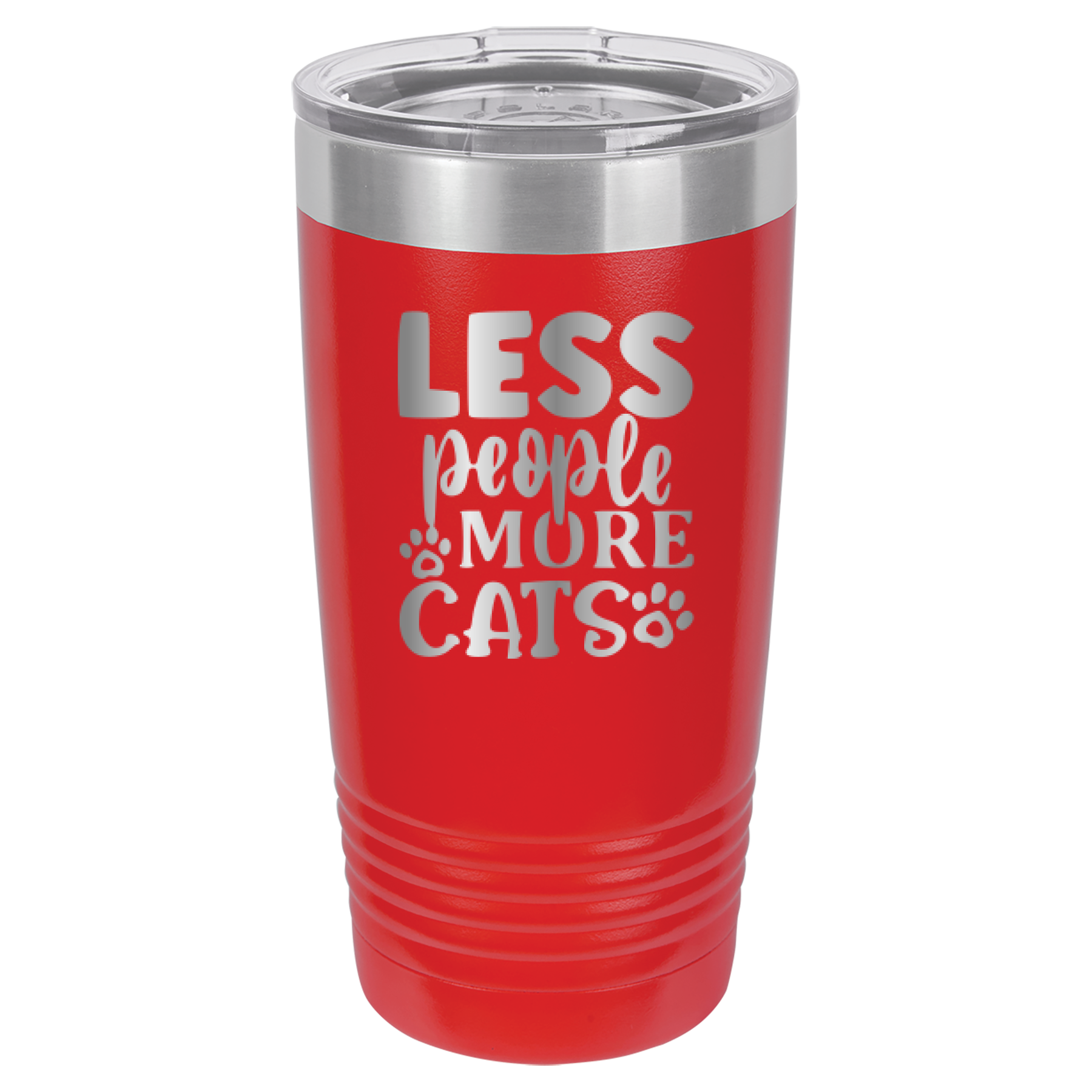 Less People More Cats - 20oz Polar Camel Tumbler image 0