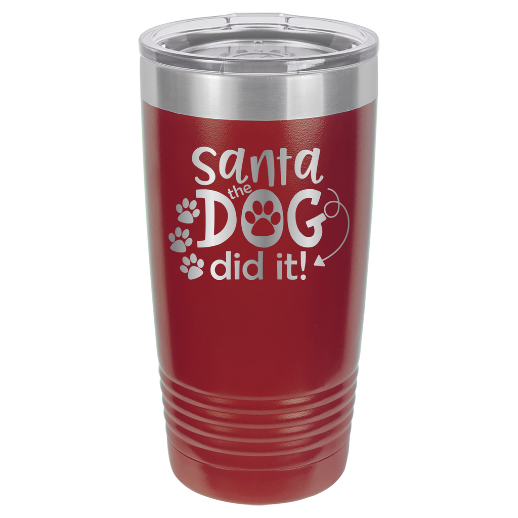 Santa, The Dog Did It - 20oz Polar Camel Tumbler - Maroon image
