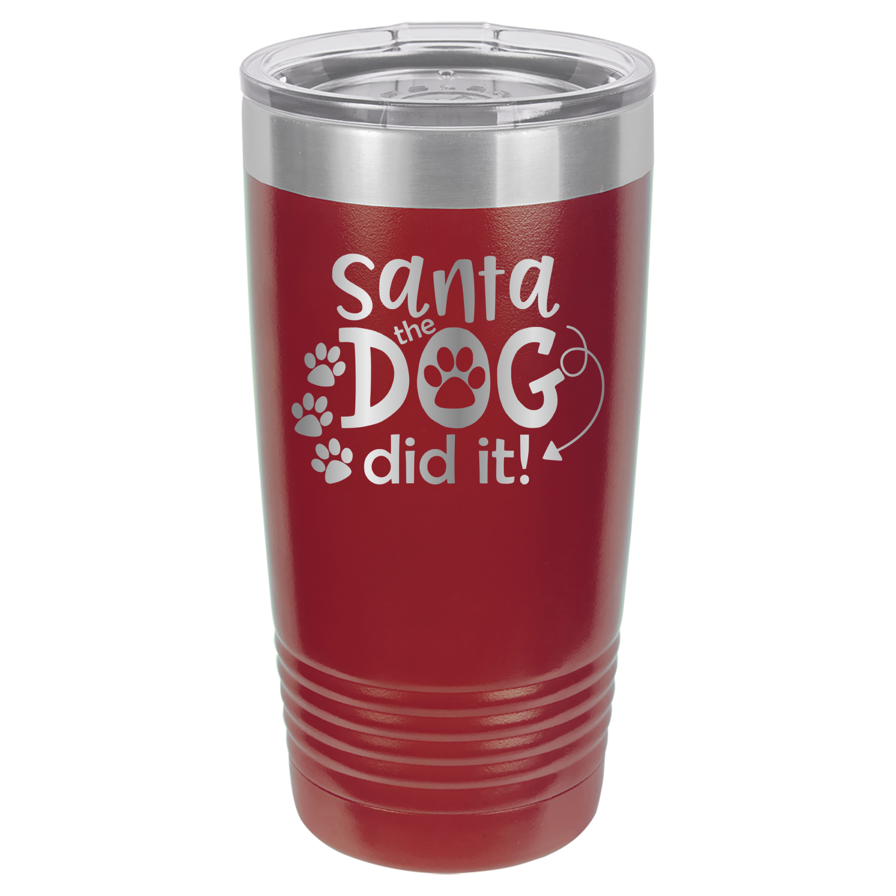 Santa, The Dog Did It - 20oz Polar Camel Tumbler - Maroon image