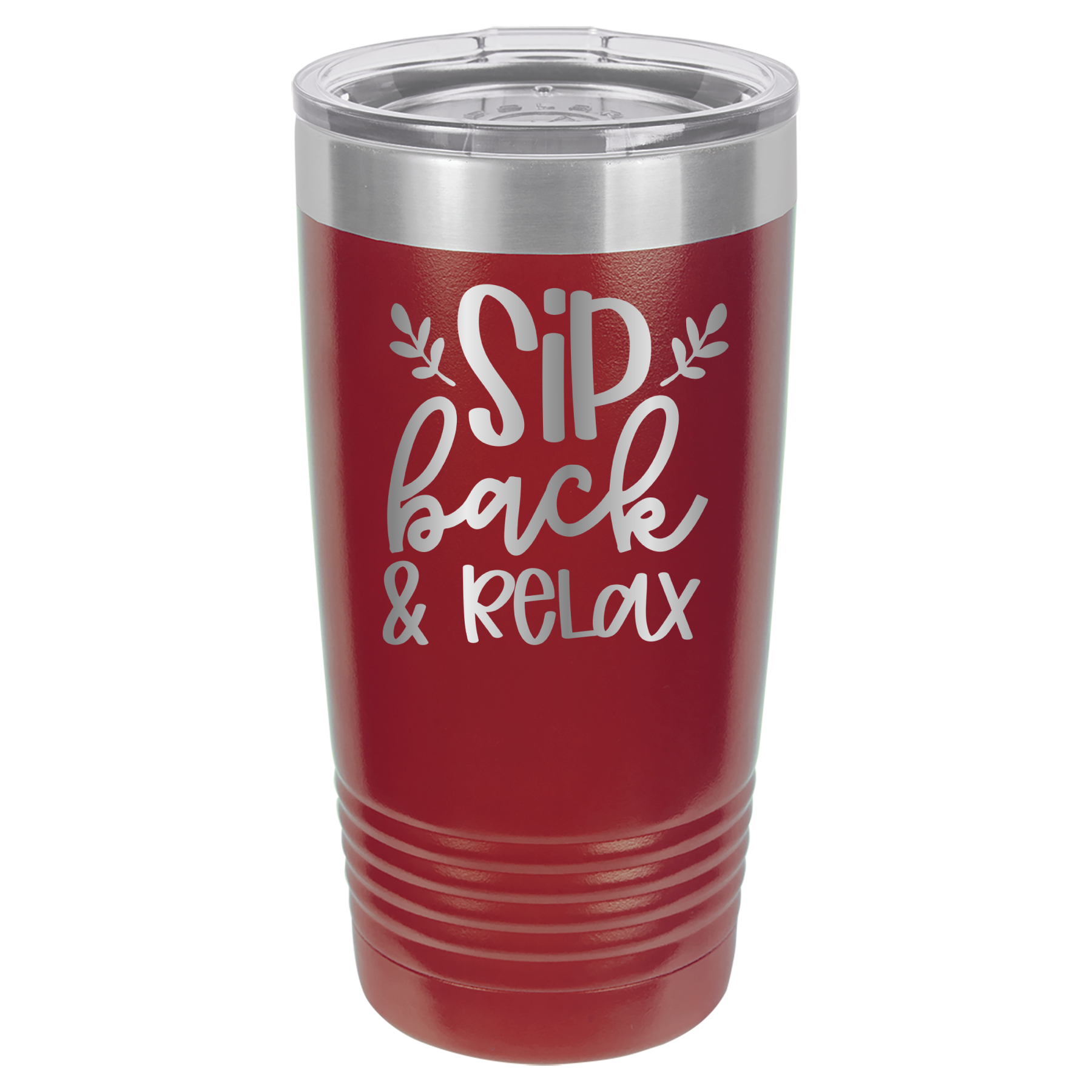 Sip Back & Relax - 20oz Polar Camel Tumbler - Maroon image