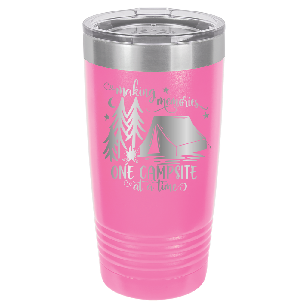 Making Memories One Campsite At A Time - 20oz Polar Camel Tumbler - Pink image