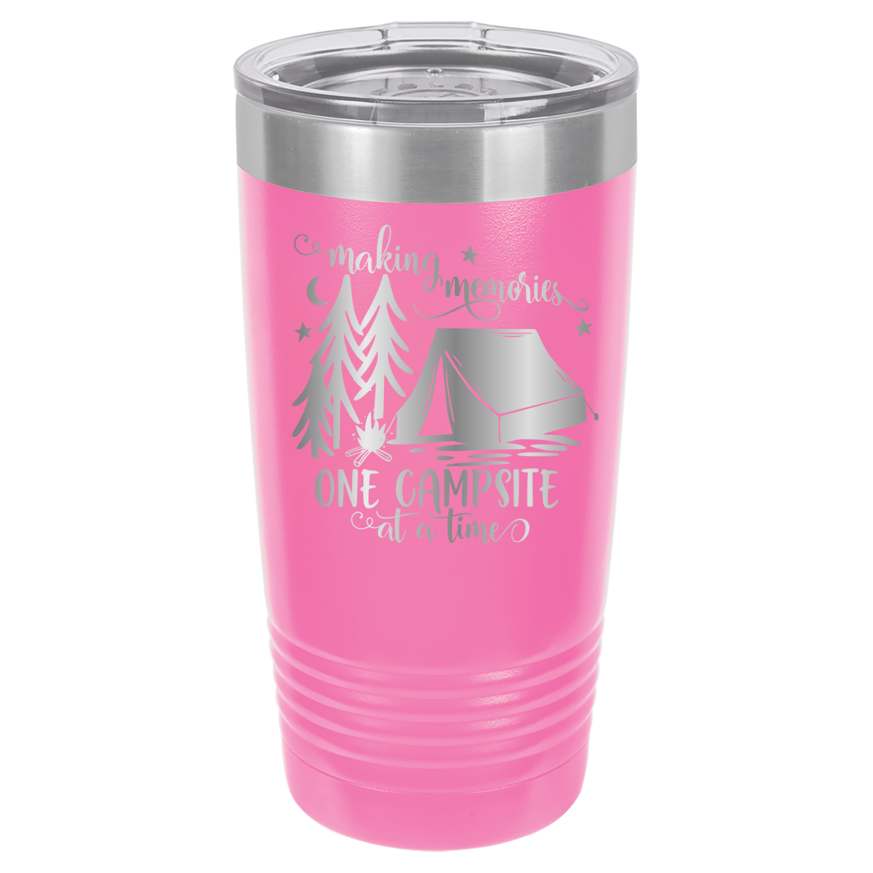 Making Memories One Campsite At A Time - 20oz Polar Camel Tumbler - Pink image