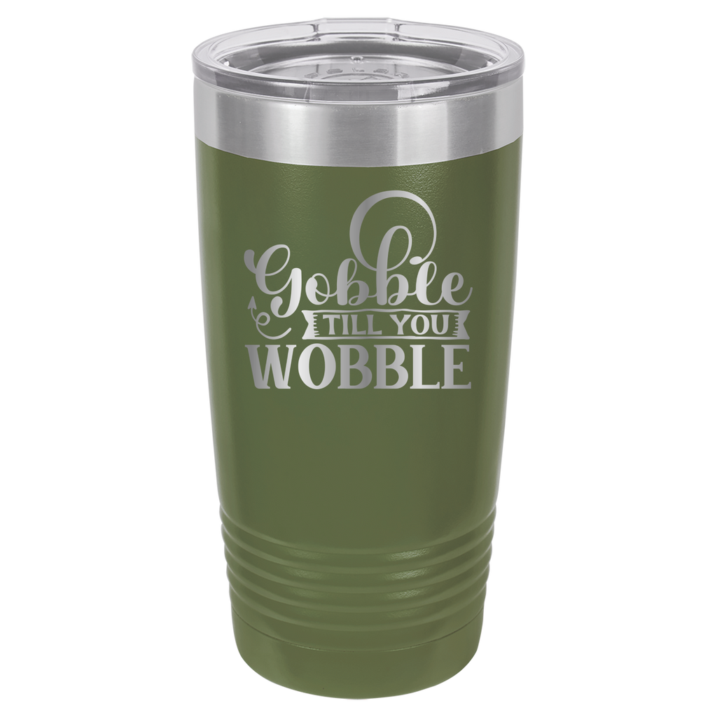 Gobble Til You Wobble - 20oz Polar Camel Tumbler - Olive Green image