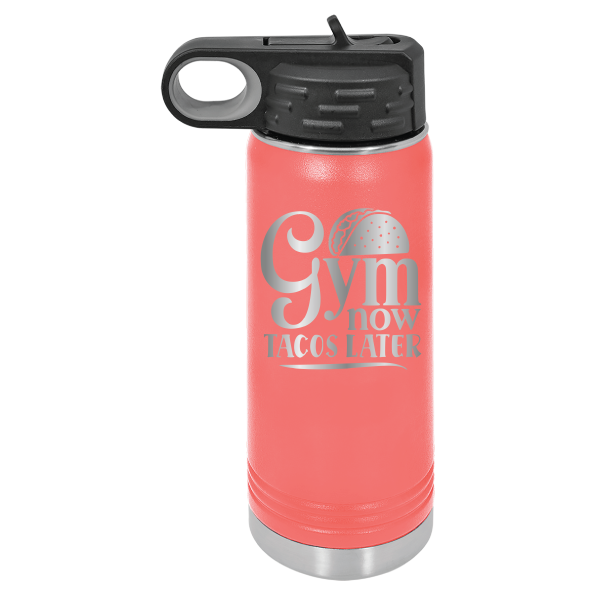 Gym Now, Tacos Later - 20oz Polar Camel Tumbler - Sip in Style! - Coral image
