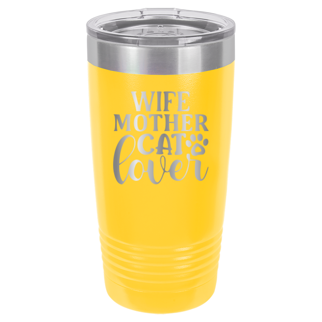 Wife, Mother, Cat Lover - 20oz Polar Camel Tumbler image 2