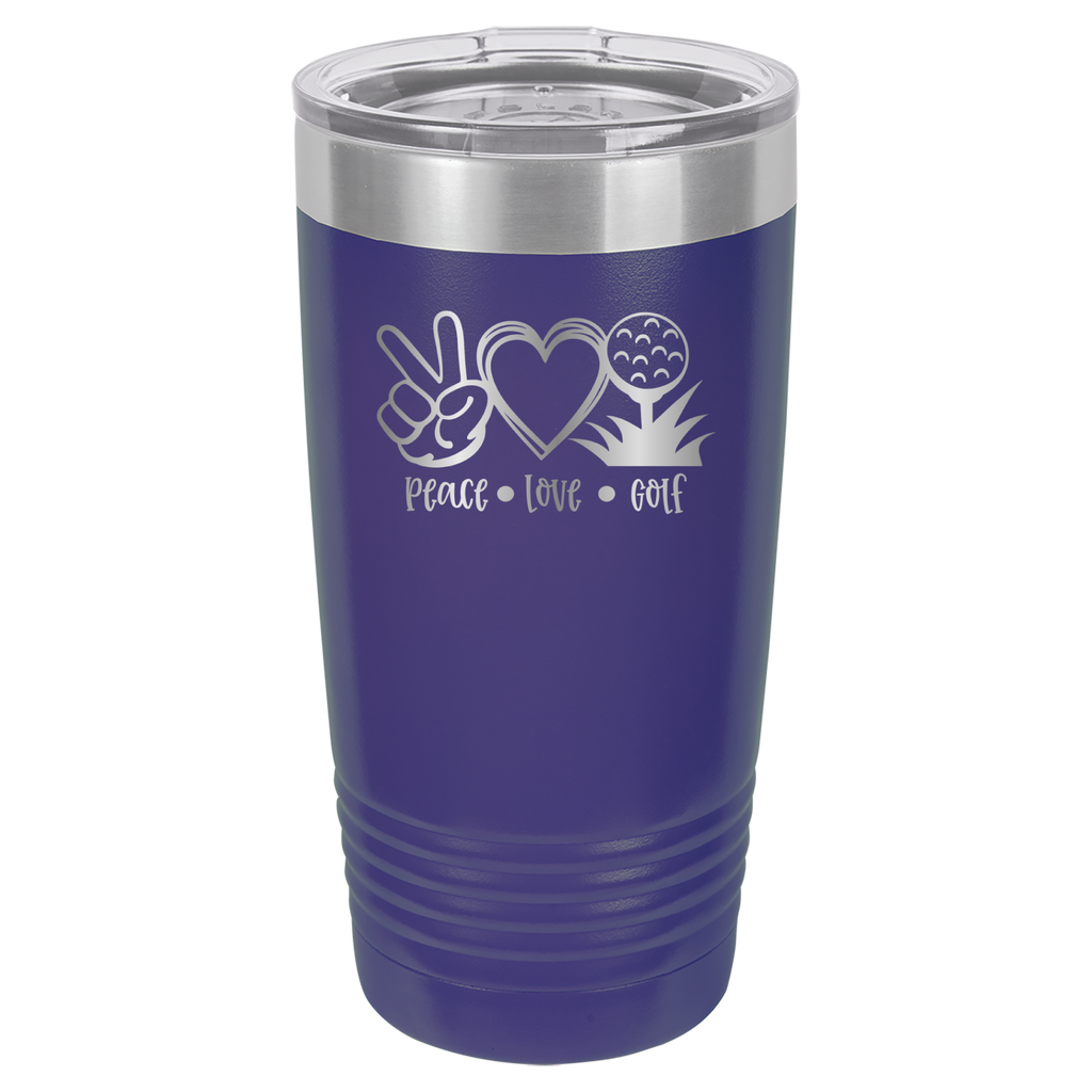 Peace, Love, Golf - 20oz Polar Camel Tumbler image 13