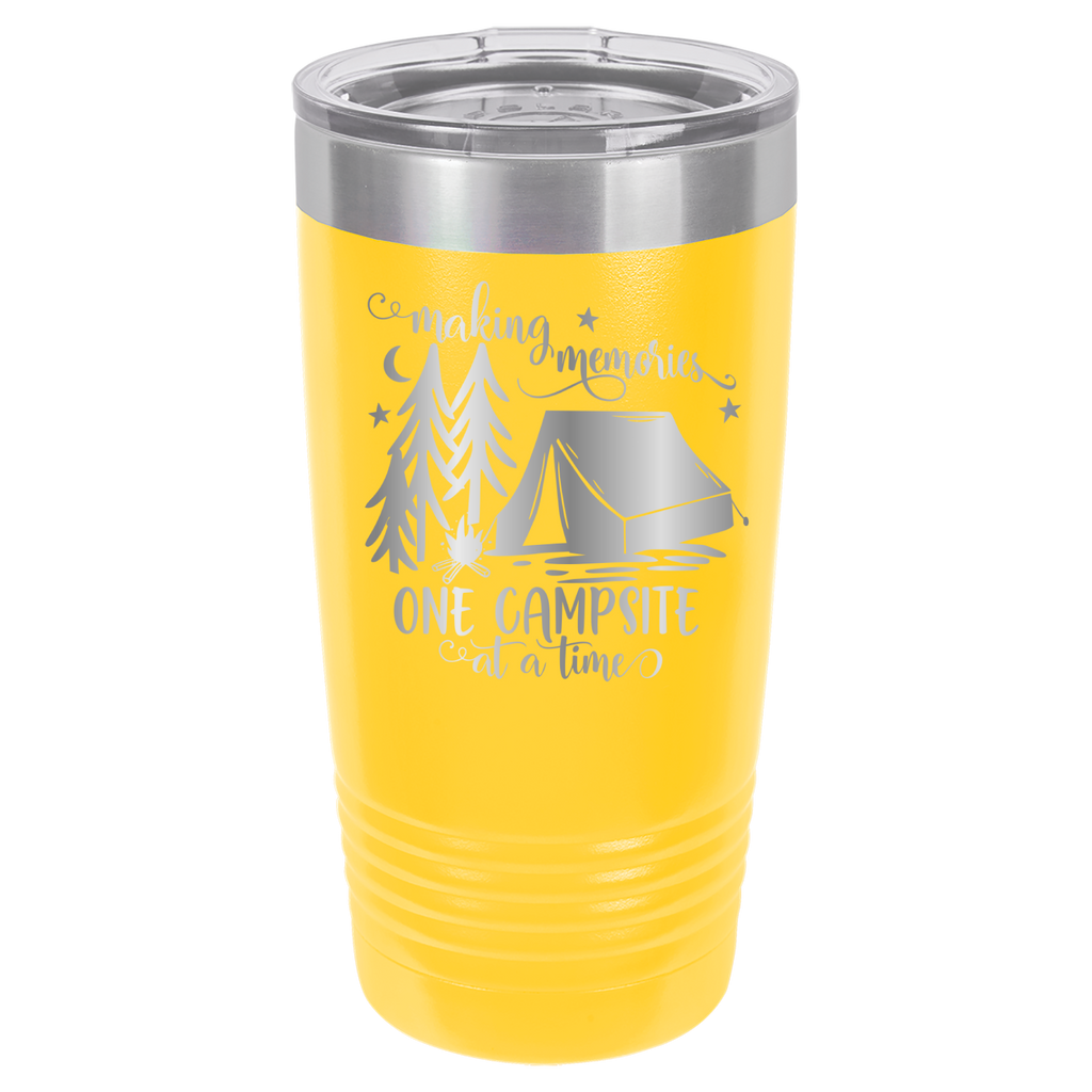 Making Memories One Campsite At A Time - 20oz Polar Camel Tumbler - Yellow image