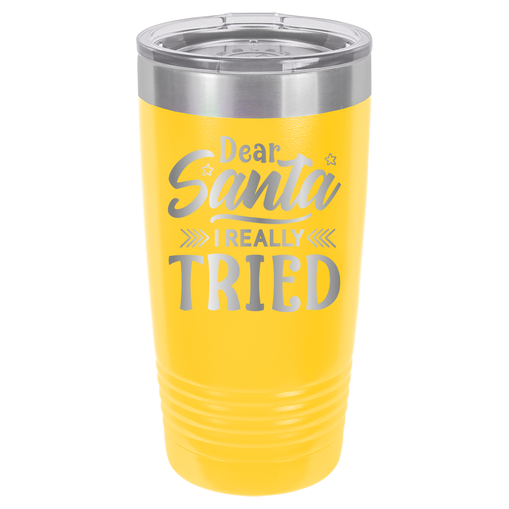 Dear Santa I Really Tried - 20oz Polar Camel Tumbler - Yellow image
