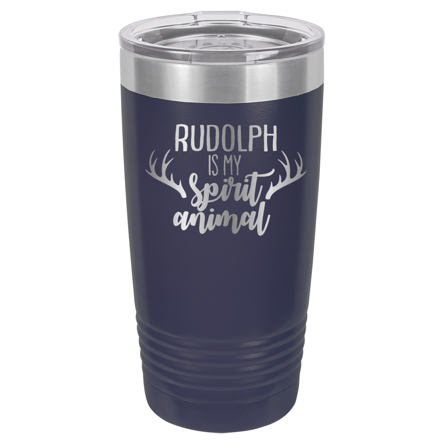 Rudolph Is My Spirit Animal - 20oz Polar Camel Tumbler - Navy image