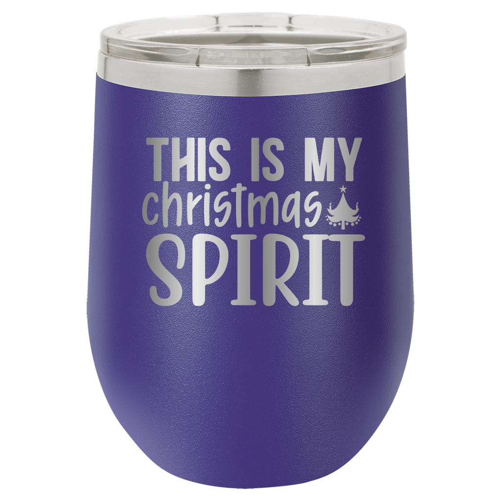 This Is My Christmas Spirit - 12oz Polar Camel Wine Tumbler - Purple image