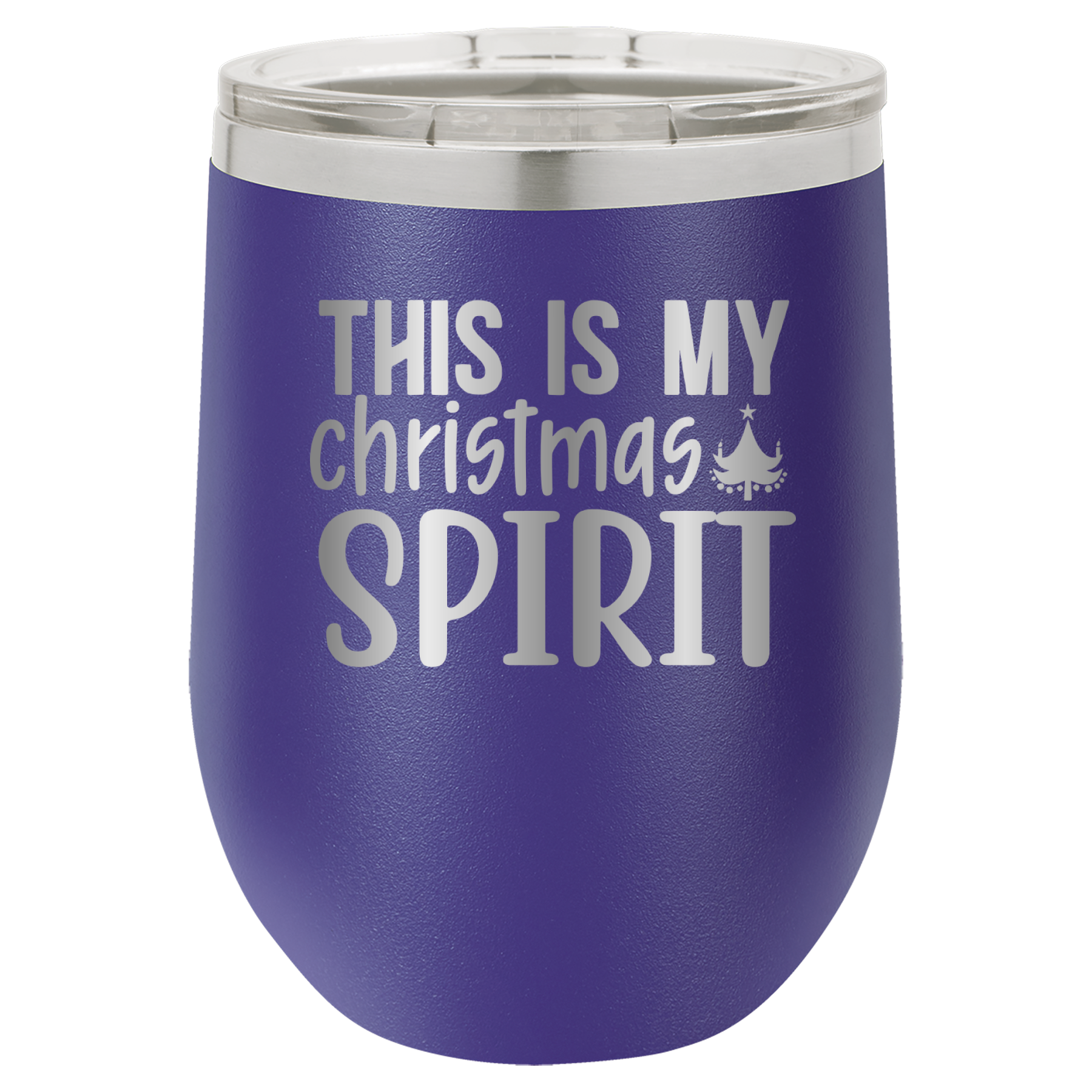 This Is My Christmas Spirit - 12oz Polar Camel Wine Tumbler - Purple image