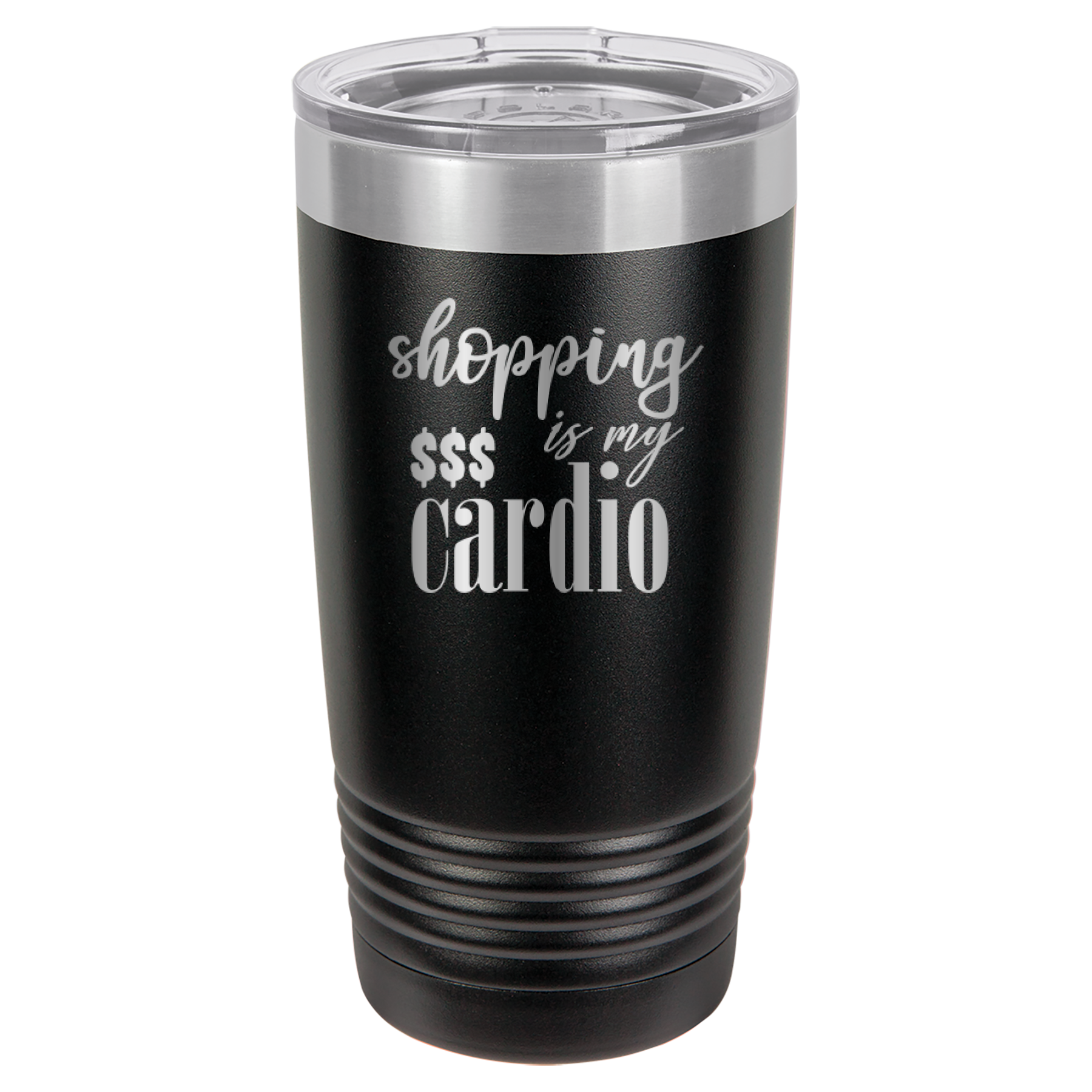 Shopping Is My Cardio - 20oz Polar Camel Tumbler - Black image