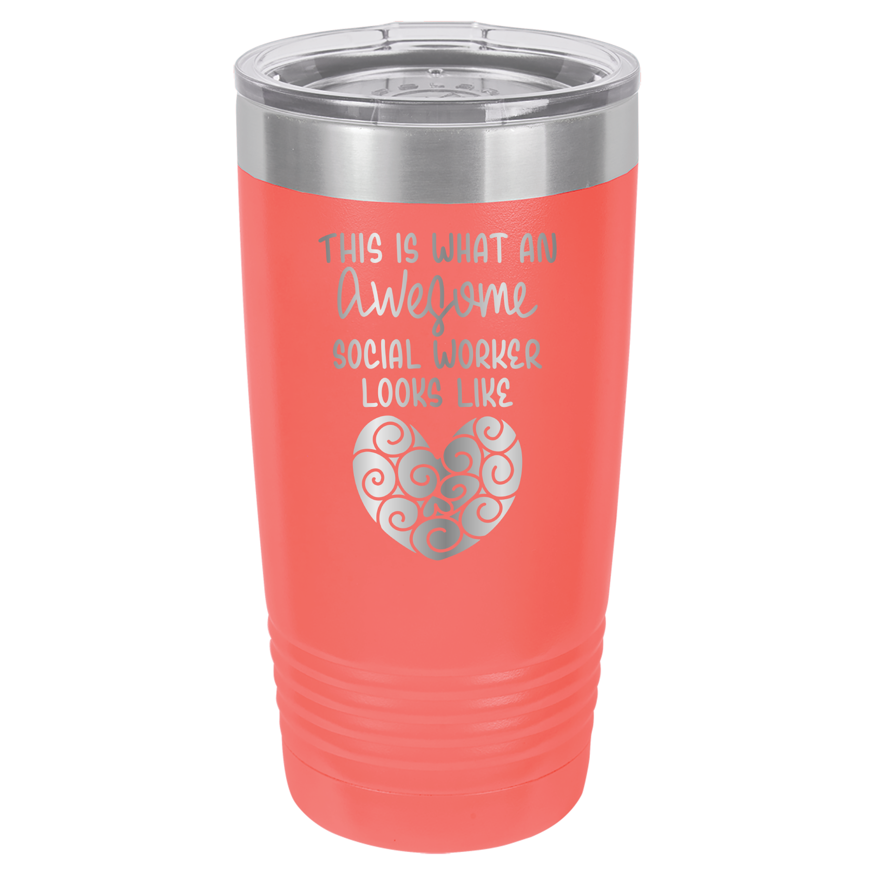 This Is What An Awesome Social Worker Looks Like - 20oz Polar Camel Tumbler - Coral image