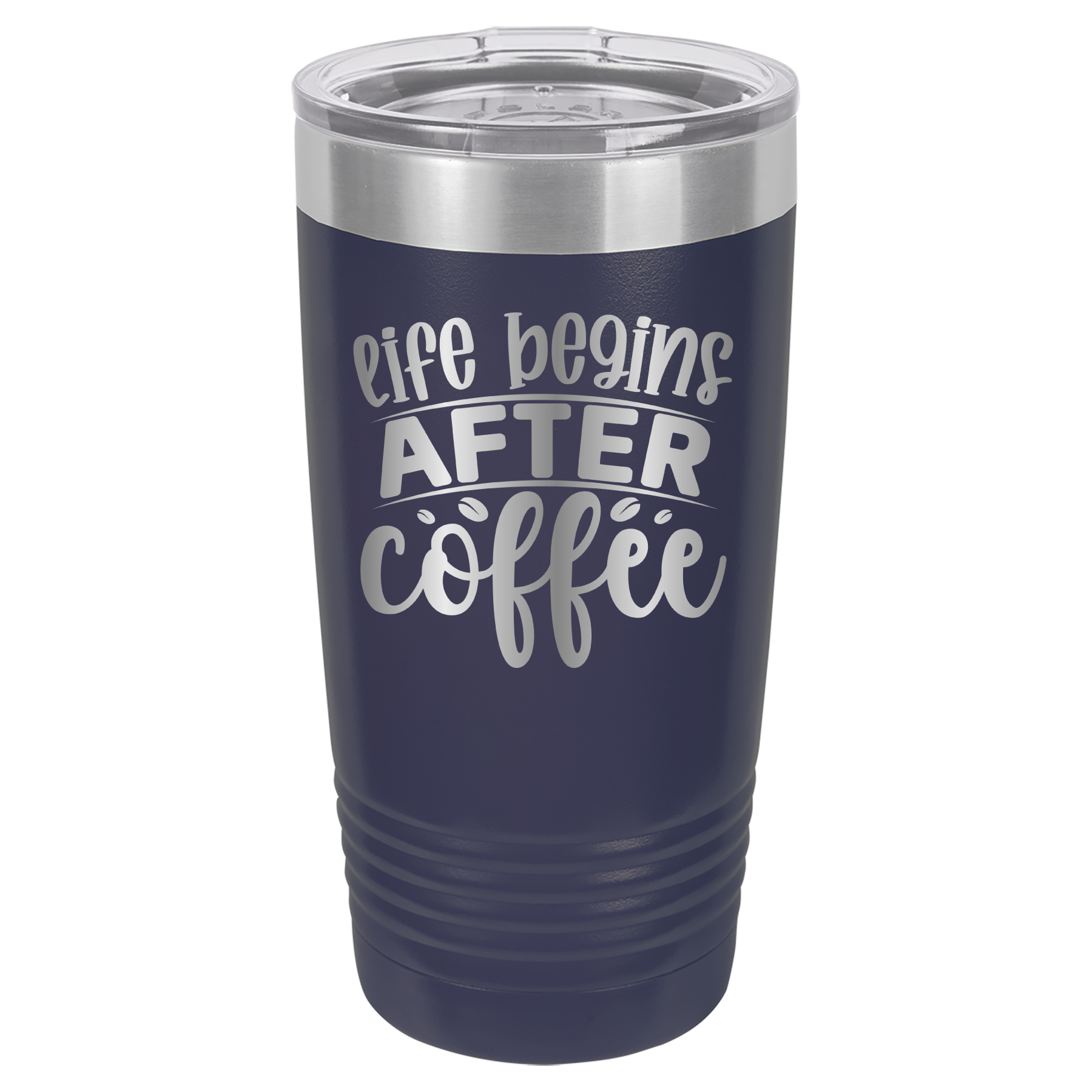 Life Begins After Coffee - 20oz Polar Camel Tumbler - Navy image