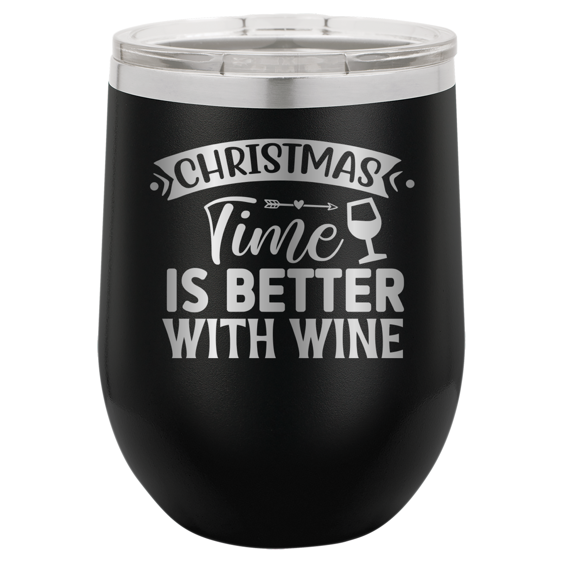 Christmas Time Is Better With Wine - 12oz Polar Camel Wine Tumbler image 16