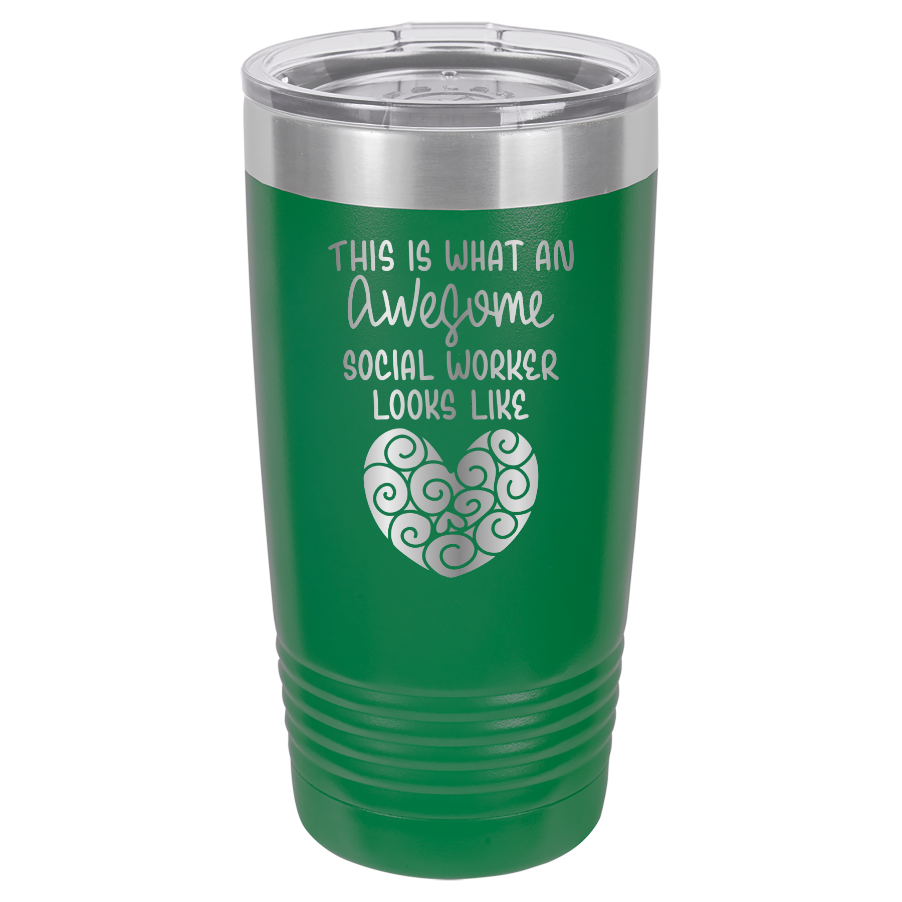 This Is What An Awesome Social Worker Looks Like - 20oz Polar Camel Tumbler - Green image