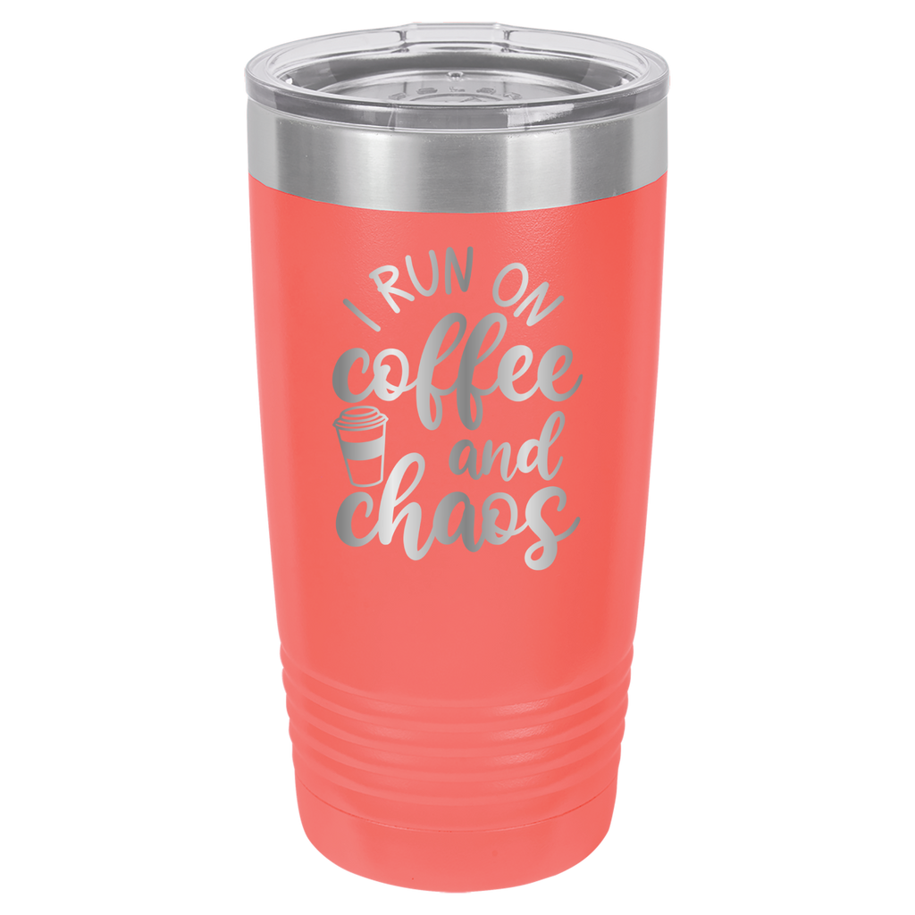 I Run on Coffee and Chaos - 20oz Polar Camel Tumbler image 3